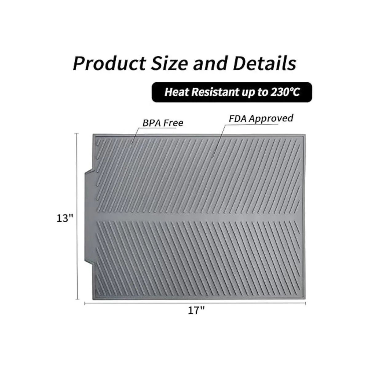 Suruid Alfombrilla de silicona para secar platos fácil_2