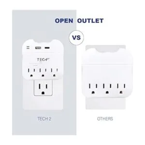 Tech2 Regleta protectora contra sobretensiones de 3 tomas_2