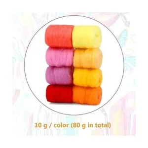 Needle Felting Wool 80 g 8 Colors Nature Wool Roving_2