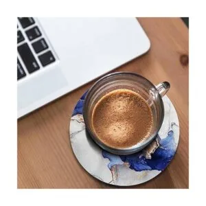 Pznen Posavasos de mármol azul y dorado para mesa de café_4