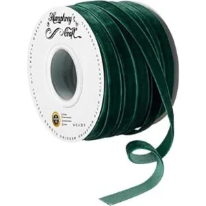 Humphreys Craft Carrete de cintas de terciopelo verde de_1