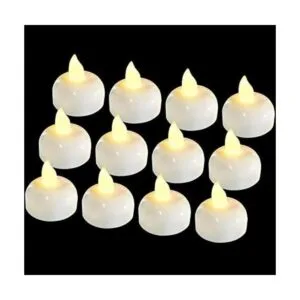 Paquete de 12 velas flotantes impermeables sin llama_1