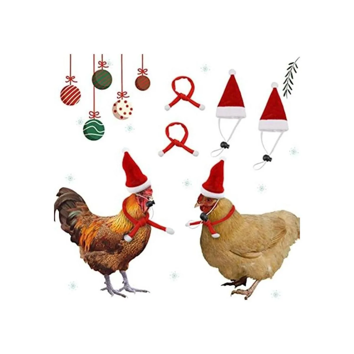 GABraden Paquete de 2 sombreros de pollo de Navidad y_1