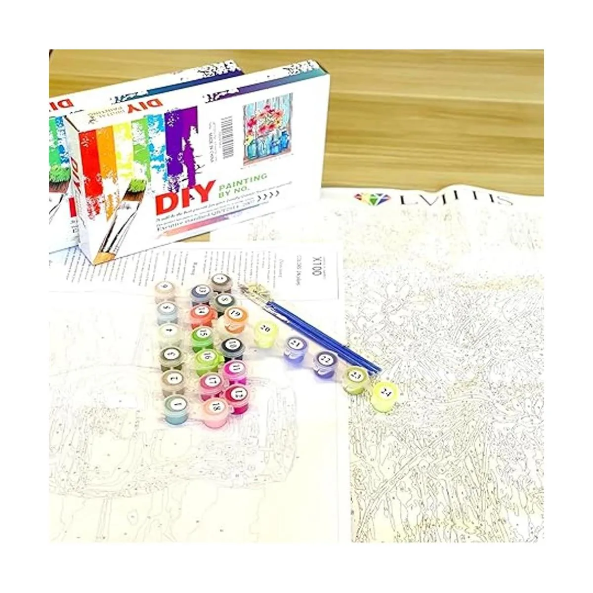 LVIITIS Kit de pintura acrílica de vaca por números para_5