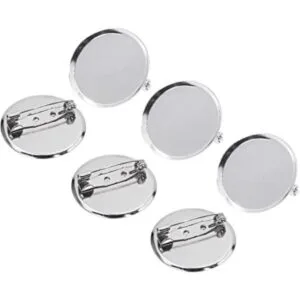 ONLYKXY 50pcs 30MM Broche Plata Cierres Pin Disco Base_1