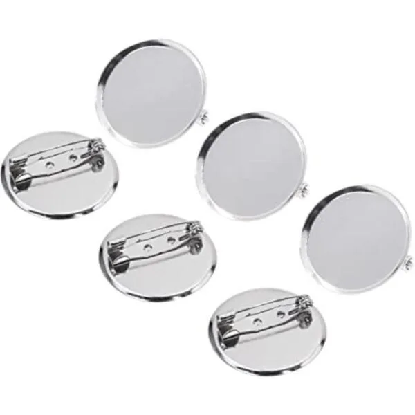 ONLYKXY 50pcs 30MM Broche Plata Cierres Pin Disco Base_1