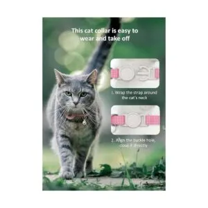 AirTag Collar de gato reflectante collar de gato con_6