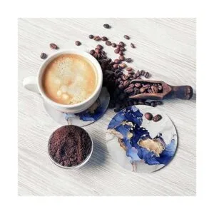 Pznen Posavasos de mármol azul y dorado para mesa de café_5