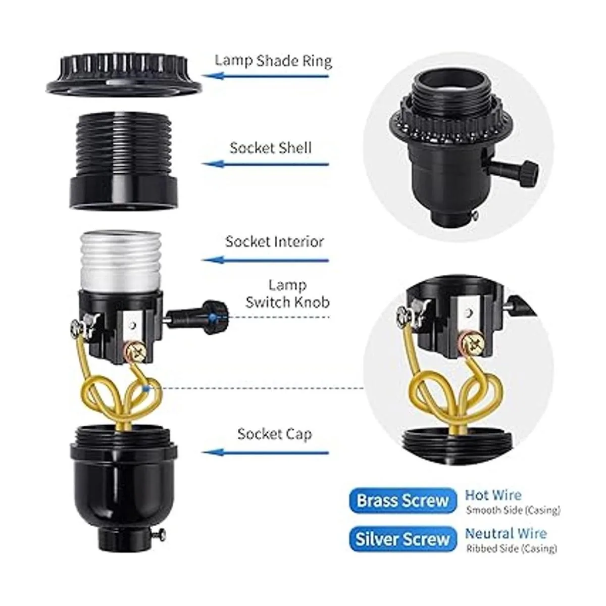 DiCUNO Reemplazo de enchufe de lámpara E26 con_3