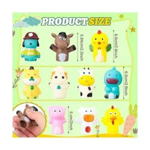 10 marionetas de dedo de baño de goma animales de_2