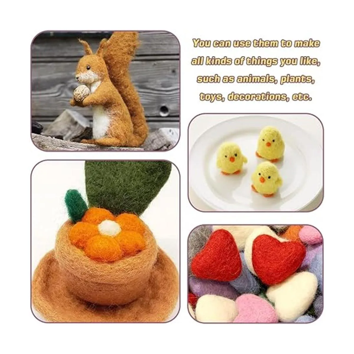 Needle Felting Wool 80 g 8 Colors Nature Wool Roving_6