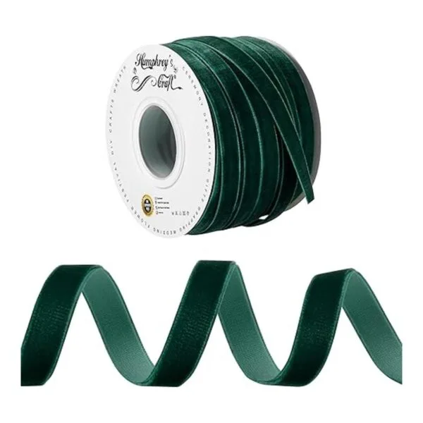 Humphreys Craft Carrete de cintas de terciopelo verde de_3
