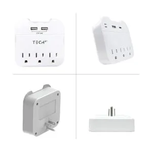 Tech2 Regleta protectora contra sobretensiones de 3 tomas_3