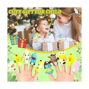 10 marionetas de dedo de baño de goma animales de_5