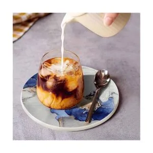 Pznen Posavasos de mármol azul y dorado para mesa de café_3