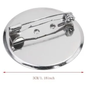 ONLYKXY 50pcs 30MM Broche Plata Cierres Pin Disco Base_2