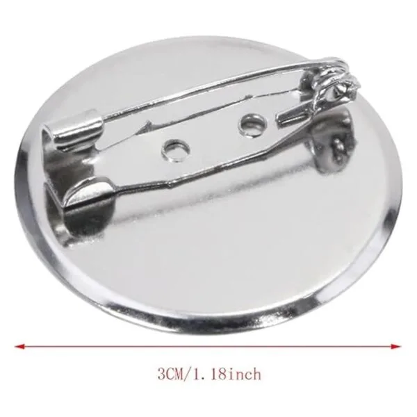 ONLYKXY 50pcs 30MM Broche Plata Cierres Pin Disco Base_2