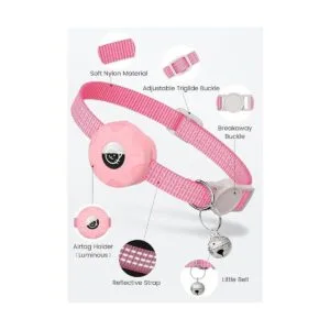 AirTag Collar de gato reflectante collar de gato con_3