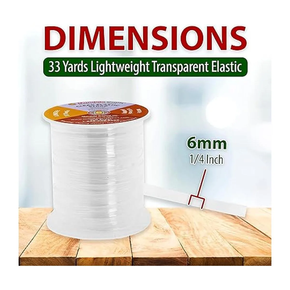 Mandala Crafts Elástico transparente ligero de 14 pulgada_4