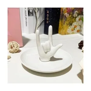 Piudee Soporte para anillos de mano soporte para joyas de_4