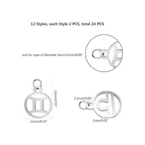 UNICRAFTALE 24 colgantes de acero inoxidable signo_3