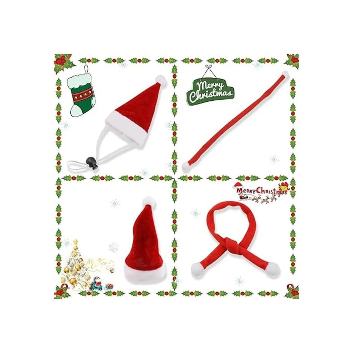 GABraden Paquete de 2 sombreros de pollo de Navidad y_3