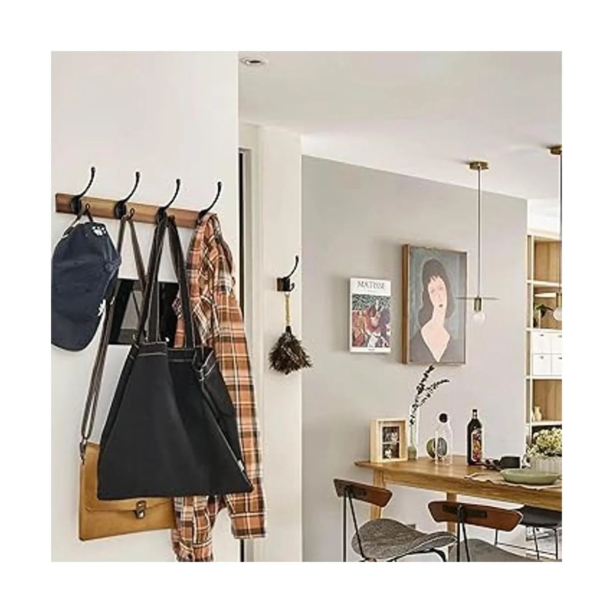 Paquete de 10 ganchos de pared negros para colgar ganchos_4