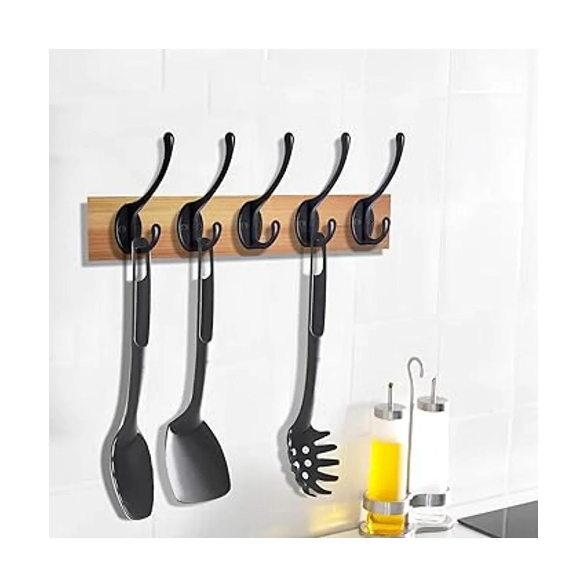 Paquete de 10 ganchos de pared negros para colgar ganchos_7