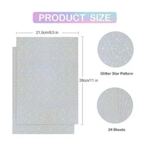 Papel adhesivo holográfico 24 hojas de papel holográfico_2