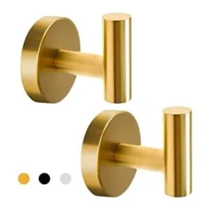 Paquete de 2 ganchos dorados para toalla para pared baño_1
