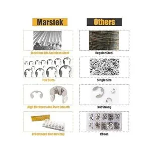 Kit surtido de clips en E de acero inoxidable 304 juego_6