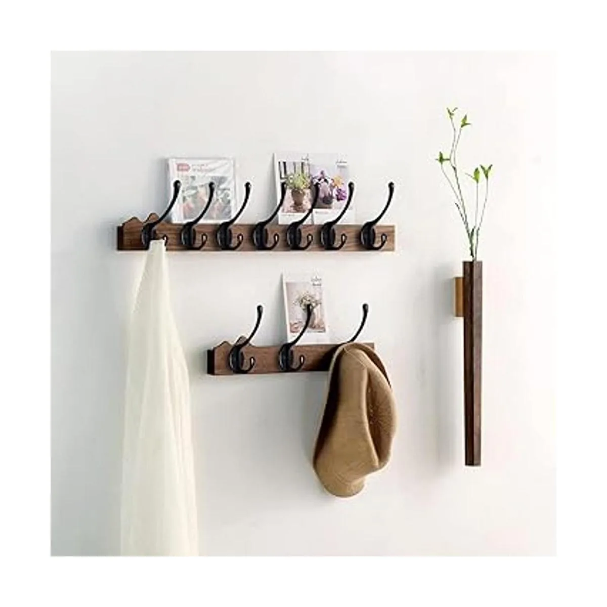 Paquete de 10 ganchos de pared negros para colgar ganchos_5