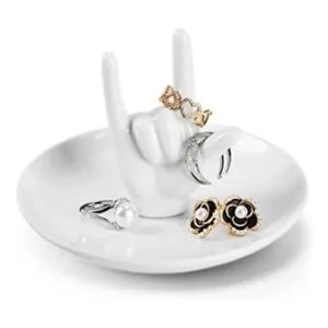 Piudee Soporte para anillos de mano soporte para joyas de_1