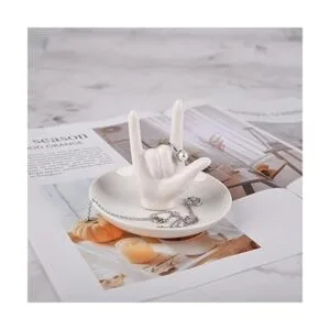 Piudee Soporte para anillos de mano soporte para joyas de_6