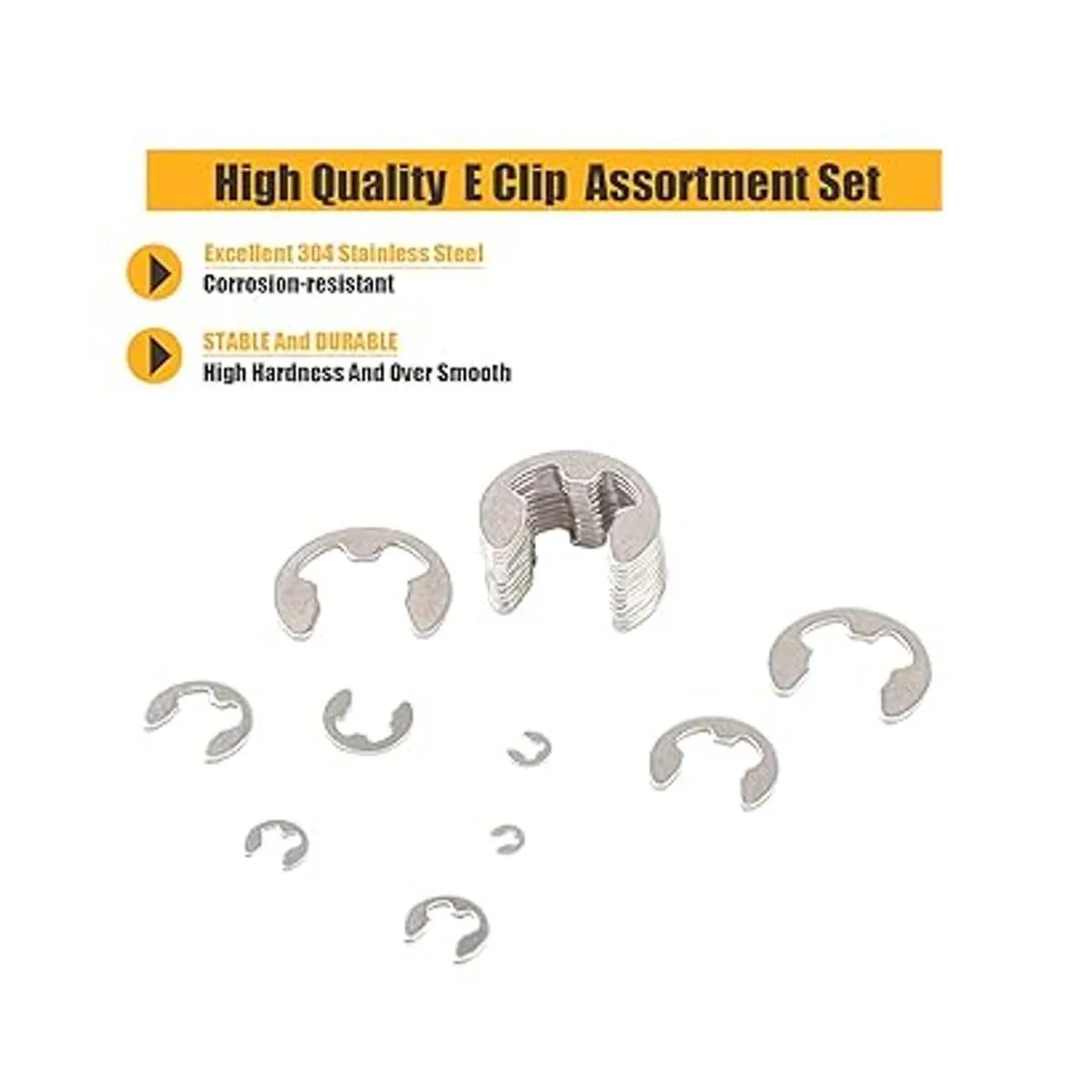 Kit surtido de clips en E de acero inoxidable 304 juego_3