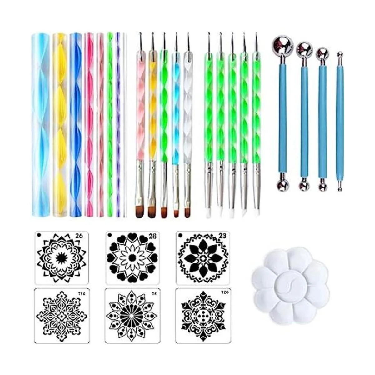 30 piezas Mandala Dotting Kit Mandala Dotting Herramientas_1