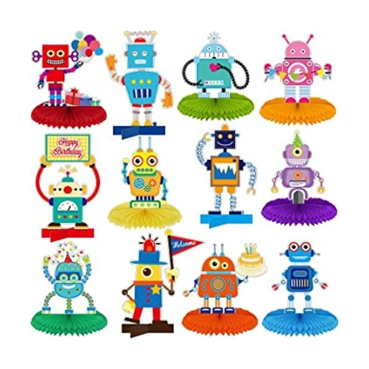 Suministros de fiesta de cumpleaños para robot 8 piezas_1