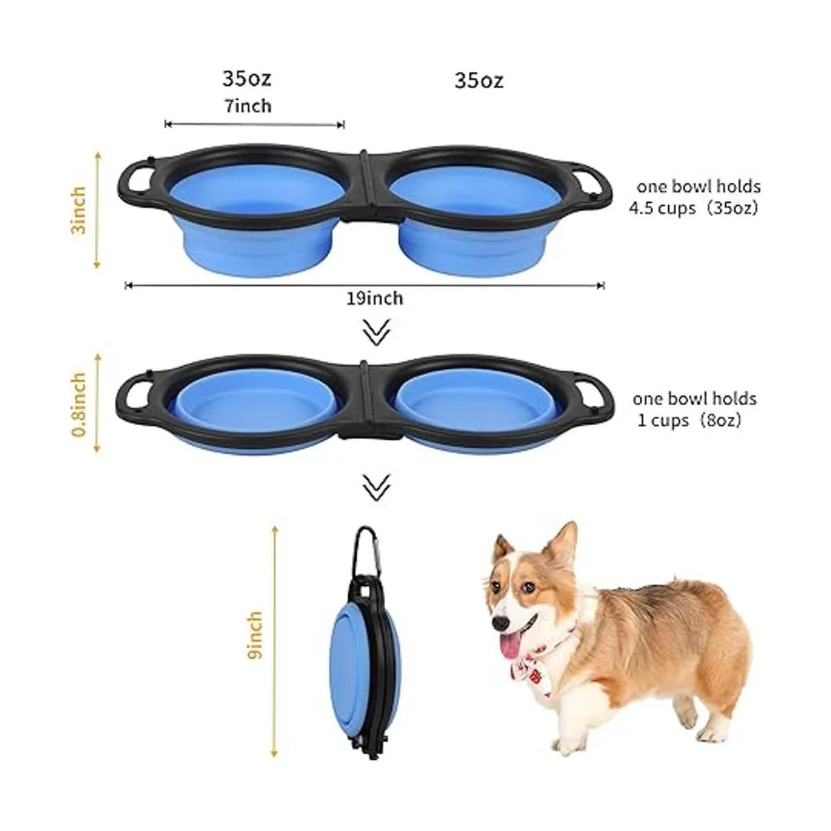 Cuencos plegables para perros cuenco portátil de viaje_2
