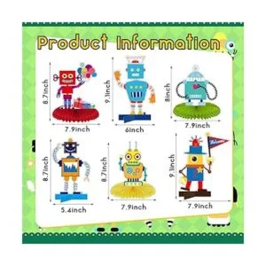 Suministros de fiesta de cumpleaños para robot 8 piezas_2