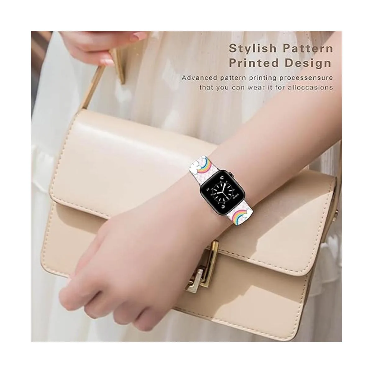 Sjiangqiao Compatible con correas de Apple Watch Stitch de_5