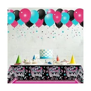 Mantel de 3 piezas para fiesta de música decoración de_4