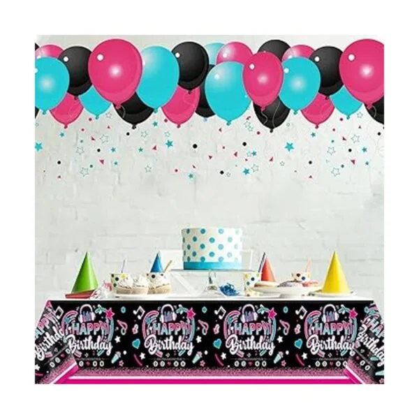 Mantel de 3 piezas para fiesta de música decoración de_4