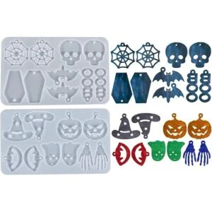 Mulukaya 2 piezas colgantes de aretes de Halloween de_1
