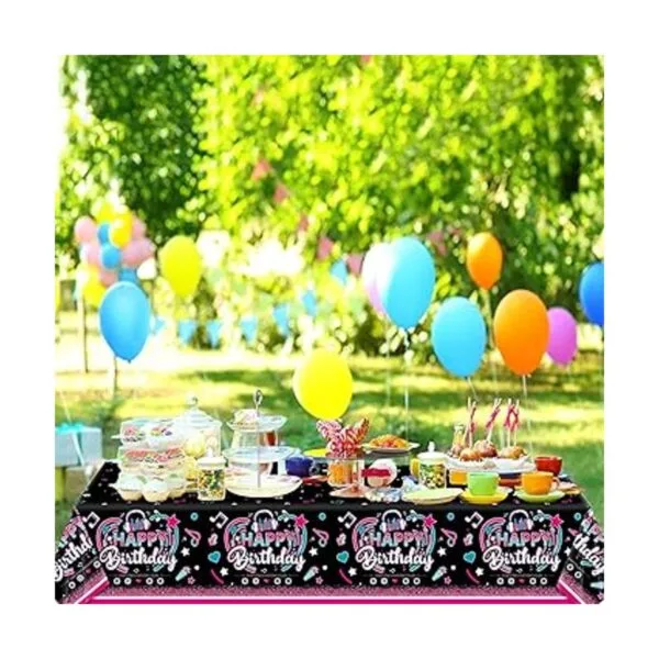 Mantel de 3 piezas para fiesta de música decoración de_6