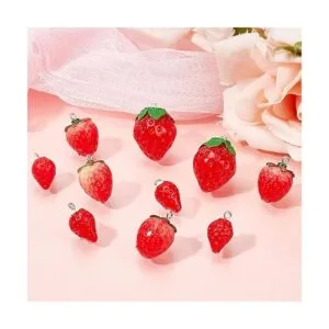 SUNNYCLUE 24 colgantes de resina de fresa de 3 estilos_4