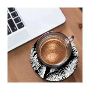 Pznen Juego de 2 posavasos con hojas de palmeras para_4