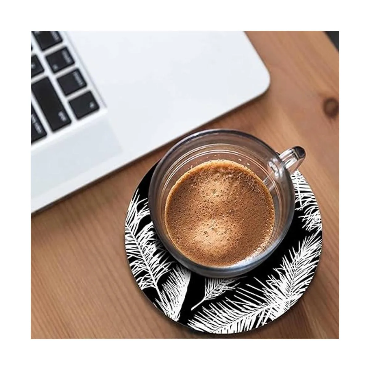 Pznen Juego de 2 posavasos con hojas de palmeras para_4