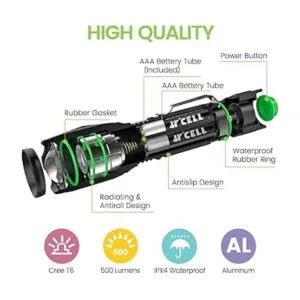 MOWETOO Linterna UV 2 en 1 395 nm LED con luz UV negra y_2