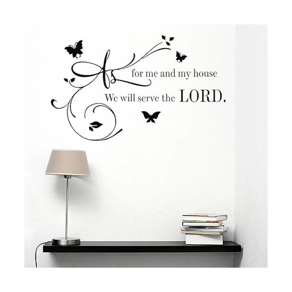 Calcomanías de pared con citas como para mí y mi casa We_3