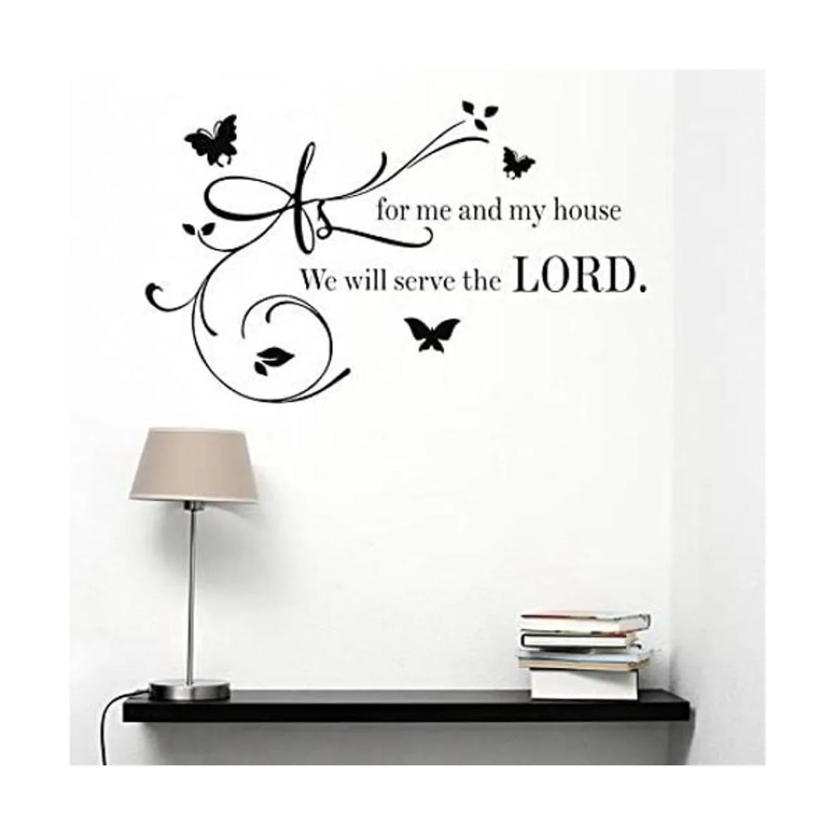 Calcomanías de pared con citas como para mí y mi casa We_1